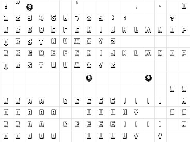 Franco Bros. Regular  glyph index