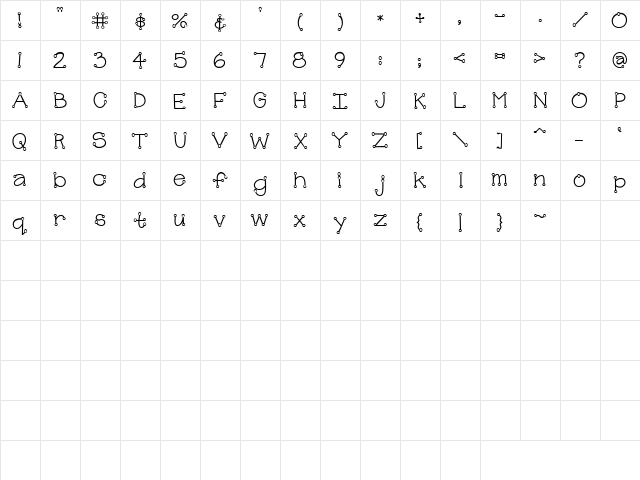 Ck Circle Serif Regular  glyph index