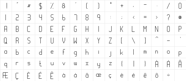 amyn Regular  glyph index