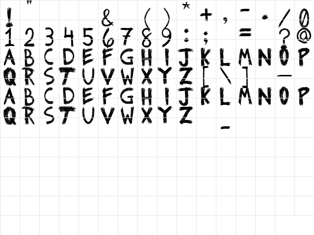 RIOT! Regular  glyph index