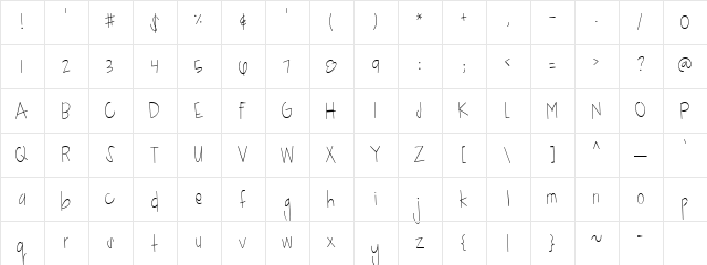 CK Growing Up Regular  glyph index