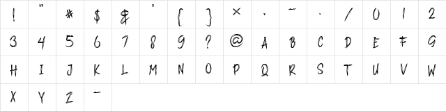 PANDEMIC Regular  glyph index