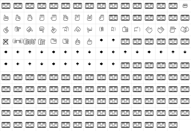 All My Hands Regular  glyph index