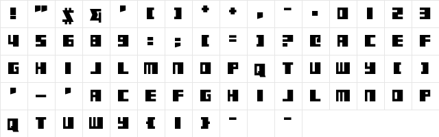 Rabbit Fire Regular  glyph index