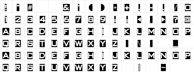 Crazy Boys Regular  glyph index