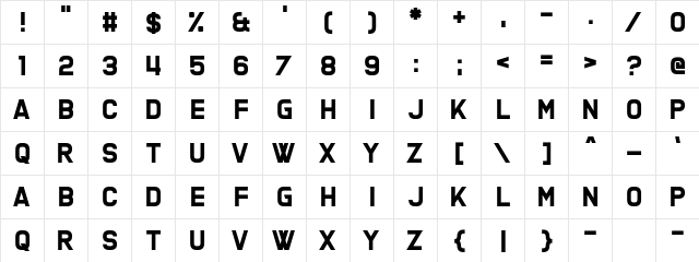 Fresh Eaters Regular  glyph index