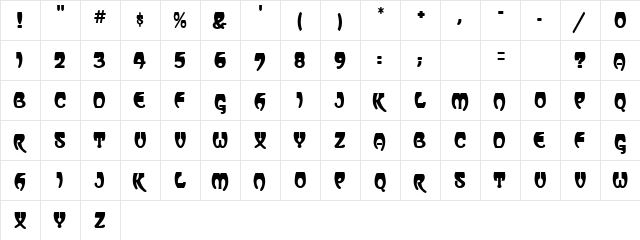 Command Regular  glyph index