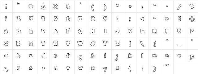 DJ Rugged Stone Regular  glyph index