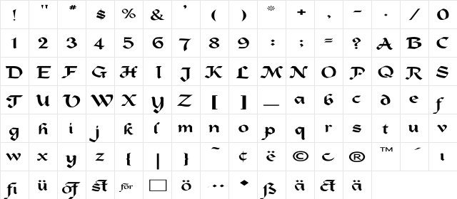 Heidelbe-Normal Ex Regular  glyph index