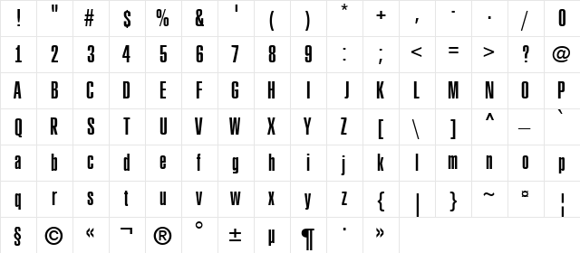 a_RubricaXtCn Regular  glyph index