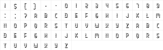 Gigabyte Hollow Regular  glyph index