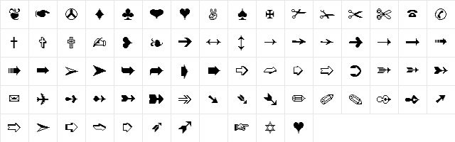 XRough12 Becker Regular  glyph index