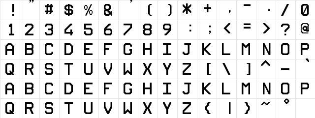 UAV OSD Sans Mono Regular  glyph index