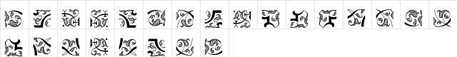 Fleuron Regular  glyph index