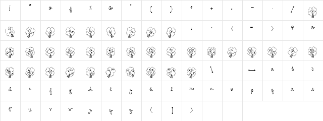 DJ O Lucky Regular  glyph index