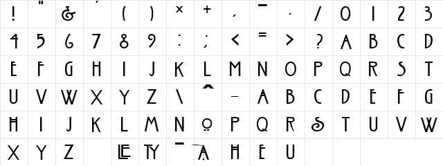 NEILSON Regular  glyph index
