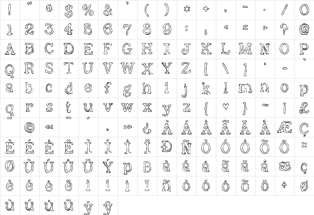KG Already Home Regular  glyph index