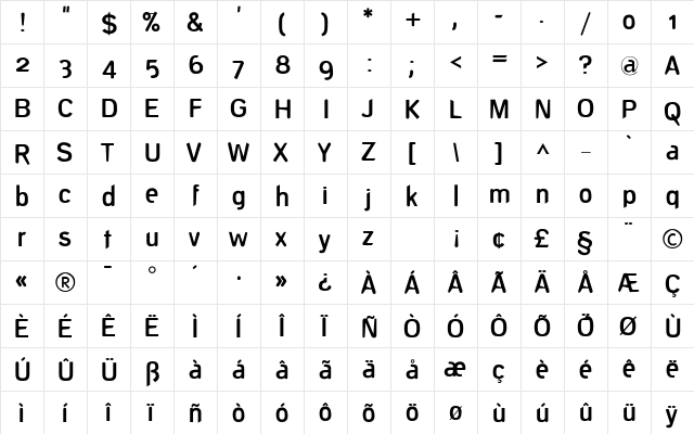 DeconStruct Bold  glyph index