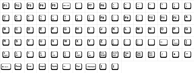 Key-Top Regular  glyph index