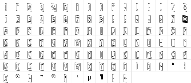 a_ModernoCmOtlDn Regular  glyph index