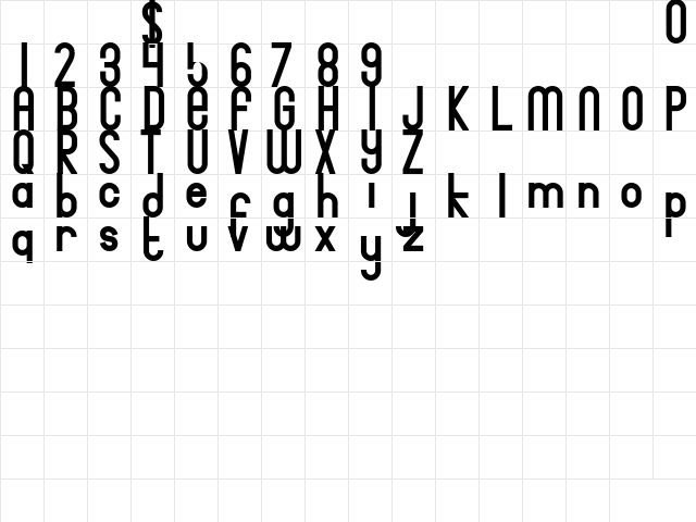 Bingke Berendam DEMO Regular  glyph index