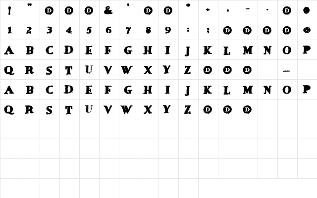 MoBetterWise Regular  glyph index