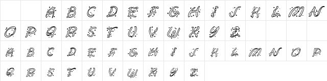 Ruban Extravaganza Regular  glyph index