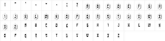 Dreidl Regular  glyph index