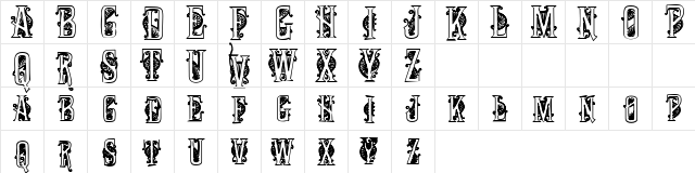 Dirty Cardz Regular  glyph index