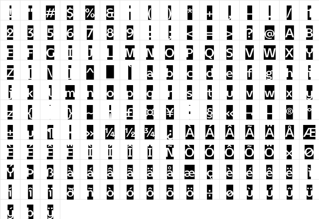 February 2 Initials  glyph index
