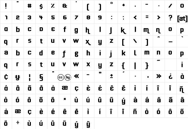 effortless Regular  glyph index