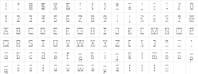 Scrap School Regular  glyph index