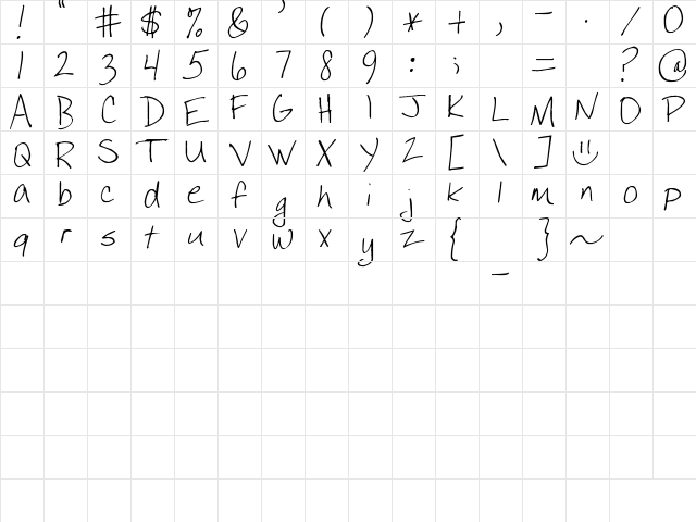 Pea Stefanieva Regular  glyph index