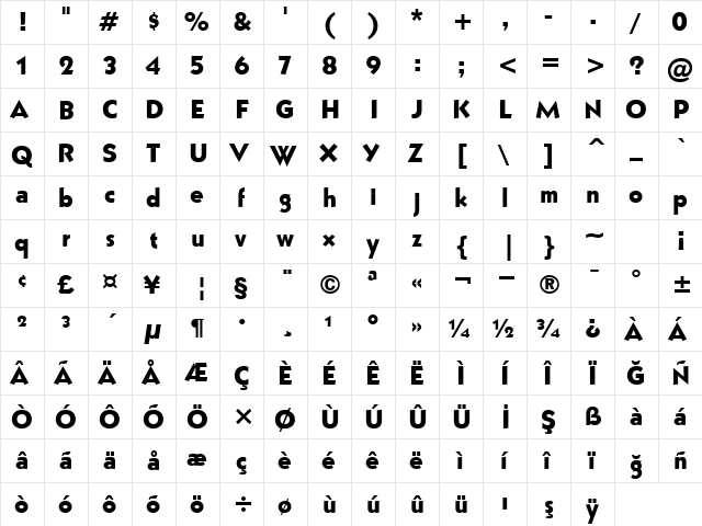 00319 Regular  glyph index