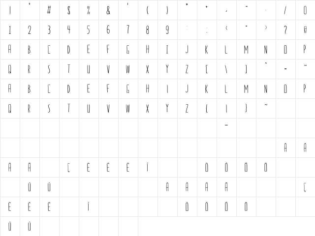 2colorideas sans Regular  glyph index