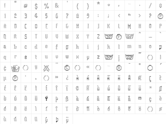 CoolWoolCottonClubLL Medium  glyph index