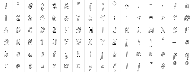 VTCSundayKomixTallOutline Outline  glyph index