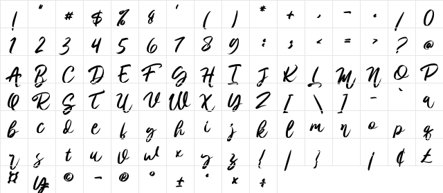 Alisa Regular  glyph index