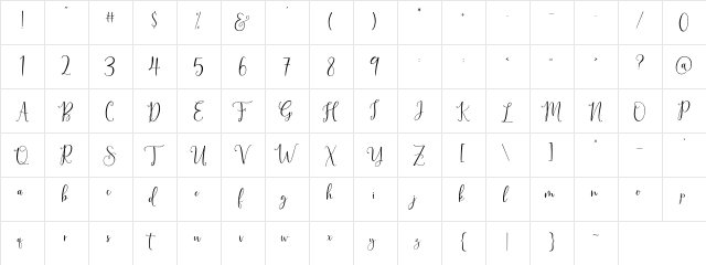 SinfoniettaPersonalUseOnly Regular  glyph index