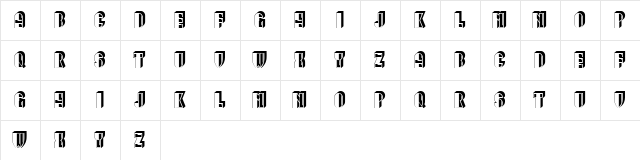 Range Fancy Regular  glyph index