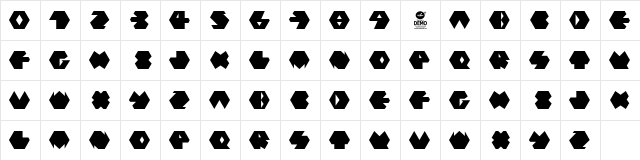 PolyFont Black PolyFont  glyph index
