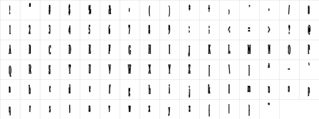 An irritating speck Regular  glyph index