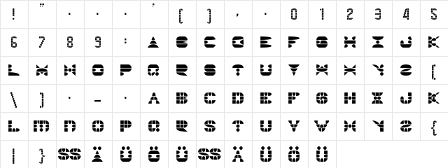 PangolinThick thick  glyph index