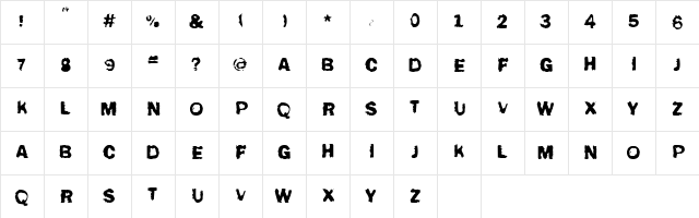 All your font are belong to us Regular  glyph index