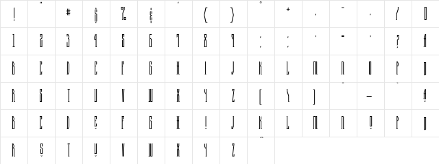 Halfway House  glyph index