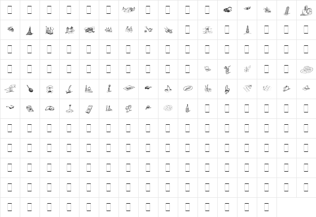 DF Journeys One Regular  glyph index