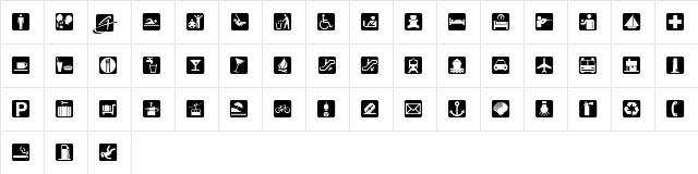 BOUTON International Symbols Regular  glyph index