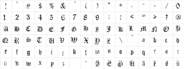 Faith Collapsing Regular  glyph index