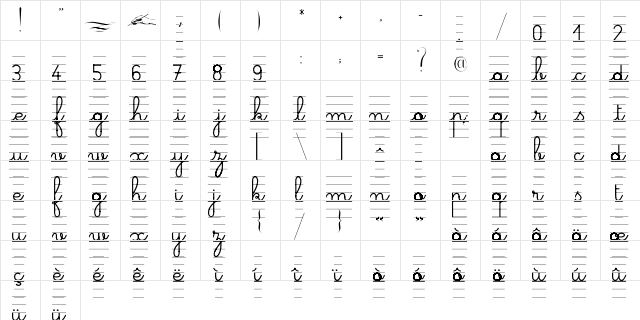 Ecole Cursive Mod謥 Regular  glyph index