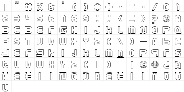 BASSEL Outline  glyph index
